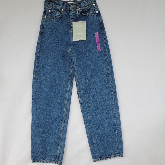 Pull&Bear High-Rise Wide Leg Slouchy Jeans Sz 0 - Picture 1 of 14
